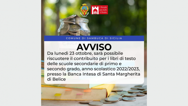 Sambuca, contributi libri di testo delle scuole secondarie di primo e secondo grado