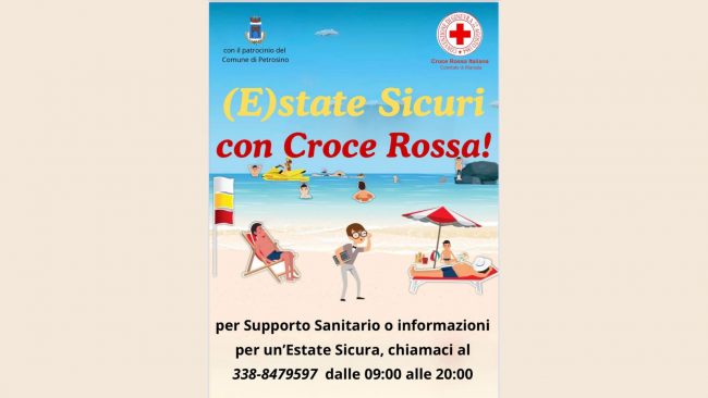 Petrosino, attivo dal 15 luglio il progetto “(E)state Sicuri con Croce Rossa!”