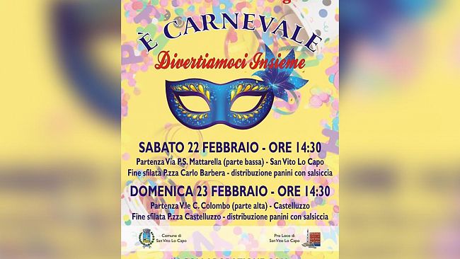 A San Vito Lo Capo e Castelluzzo “E’ Carnevale, divertiamoci insieme”