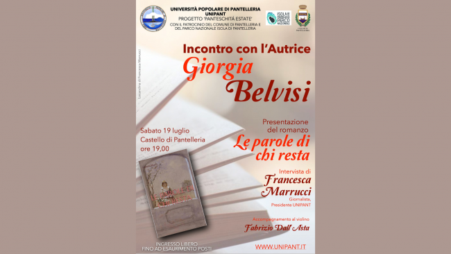 Pantelleria, il 19 luglio la presentazione del romanzo 