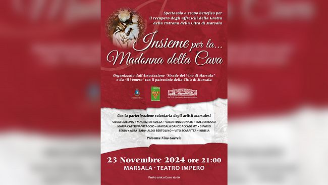 Marsala, spettacolo di beneficenza per il recupero degli affreschi della grotta della Madonna della Cava
