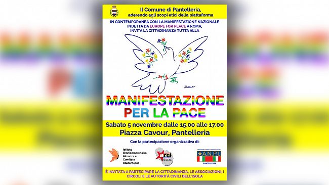 Pantelleria, sabato si terrà la manifestazione per la pace a piazza Cavour