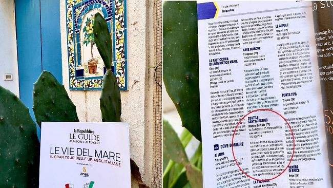 Il B&B mazarese “Cortile Sant’Agostino” nella guida “Le vie del Mare” di Repubblica