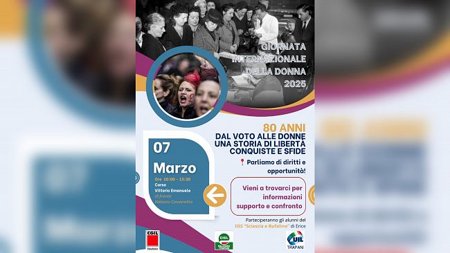 Trapani, iniziativa di Cgil Cisl Uil in occasione della Giornata Internazionale della Donna