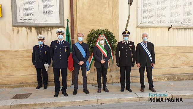 Partanna, 25 aprile: deposizione di una corona d'alloro