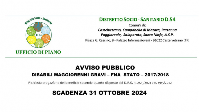 Partanna: al via le richieste per il “Patto di Servizio” dedicato ai disabili gravi 