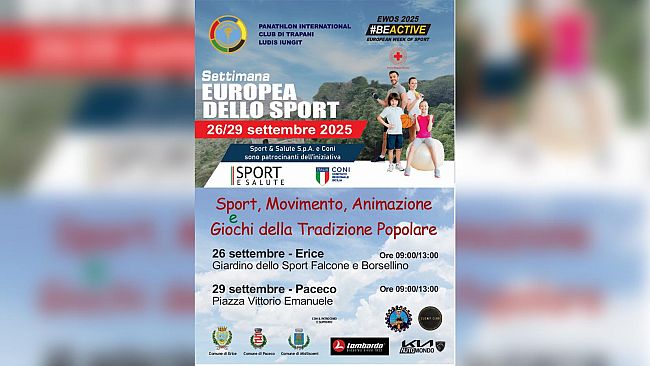 ​Al via la “Settimana Europea dello Sport” con gli studenti di Erice, Paceco e Misiliscemi