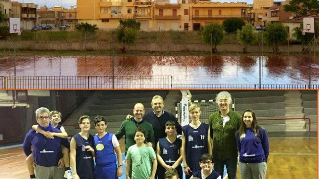 Mazara, campo di basket all’aperto nella via Peppino Impastato