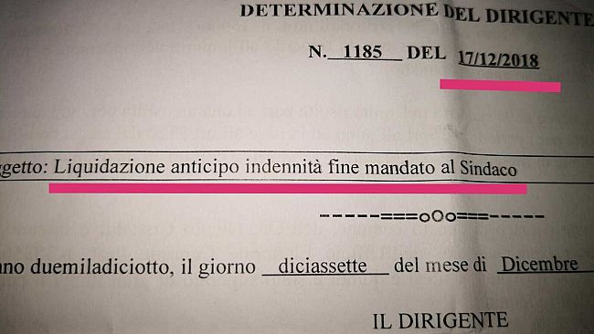 Debiti per 13 milioni di euro, ma il sindaco Cristaldi chiede ed ottiene in anticipo l’indennità di fine mandato!