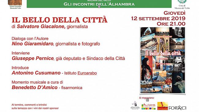 Mazara, si presenta il libro del giornalista Salvatore Giacalone: “Il bello della Città”