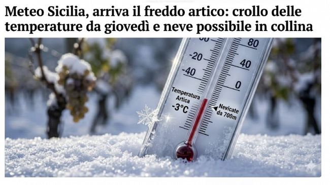Marzo si chiude al gelo: colpo di coda dell'inverno in Sicilia