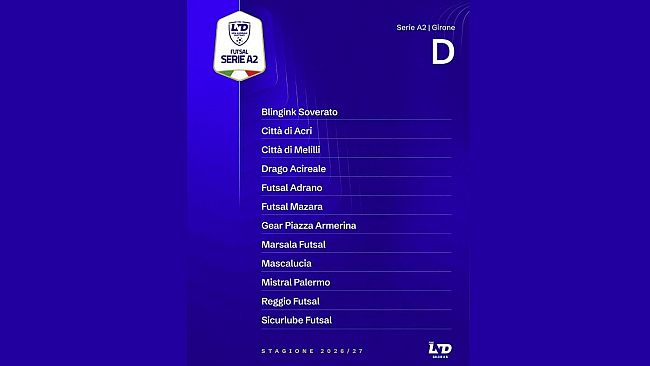 Serie A2 Futsal: ufficializzati i gironi, il Marsala inserito nel Girone D