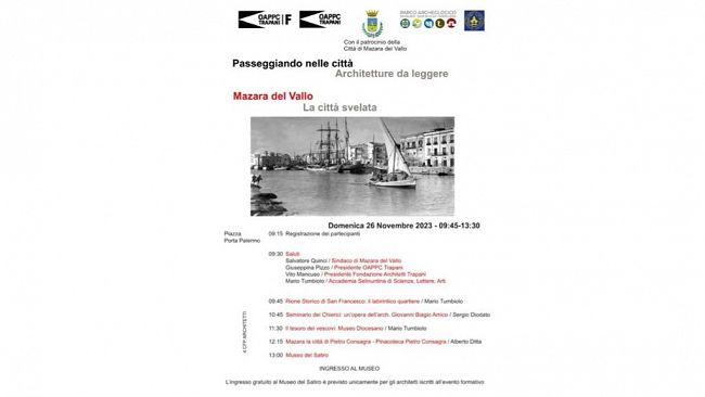 “Mazara del Vallo. La Città svelata”. Domani una conferenza itinerante   