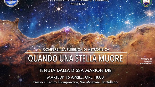 Pantelleria: martedì 16 aprile conferenza aperta di astrofisica
