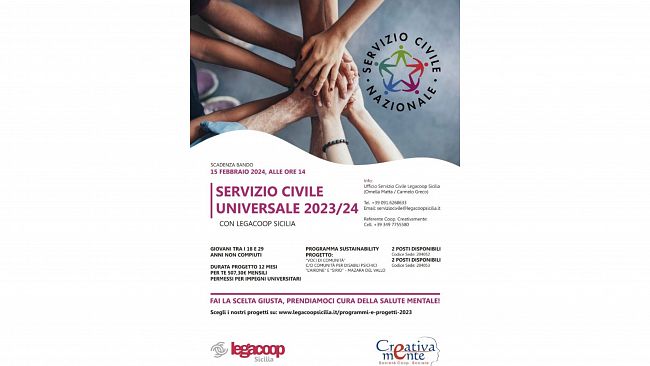 A Mazara con Legacoop Sicilia è possibile realizzare un’esperienza unica scegliendo il progetto di Servizio Civile 