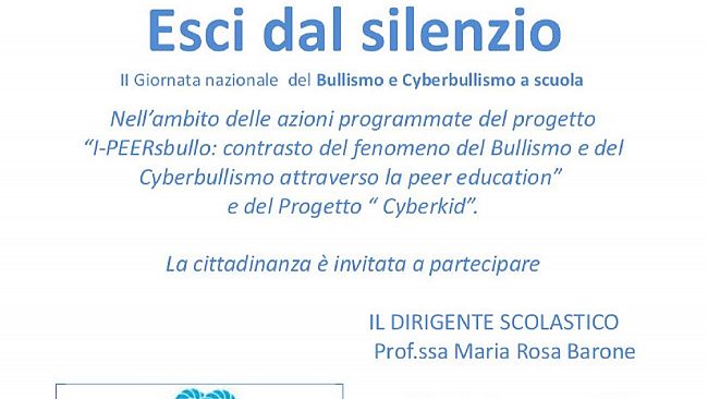 Al plesso Medi ,martedi il convegno Esci dal Silenzio per parlare di bullismo e Cyberbullismo