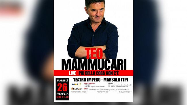 Teo Mammuccari a Marsala con “Più bella cosa non c’è”
