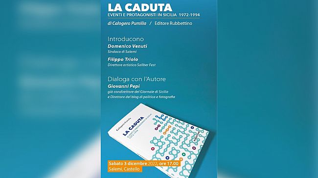 'La Caduta', sabato a Salemi la presentazione del libro di Calogero Pumilia