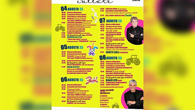 Stasera l'inaugurazione della 71^ Edizione della Rassegna Meccanico-Agricola di Strasatti