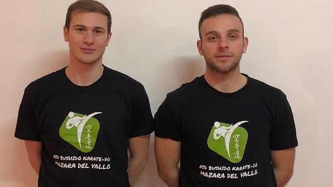Gli atleti Vincenzo Cristaldi e Vito Margiotta al Grand Prix Nazionale di Karate