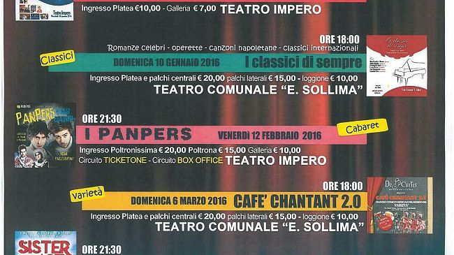Teatrando: Rassegna di Musica – Teatro – Danza  Stagione 2015 – 2016
