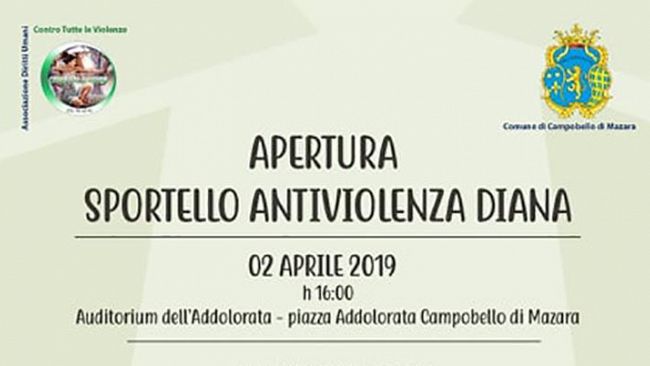 A Campobello nasce lo “Sportello antiviolenza Diana”: sarà presentato domani nell’ex chiesa dell’Addolorata