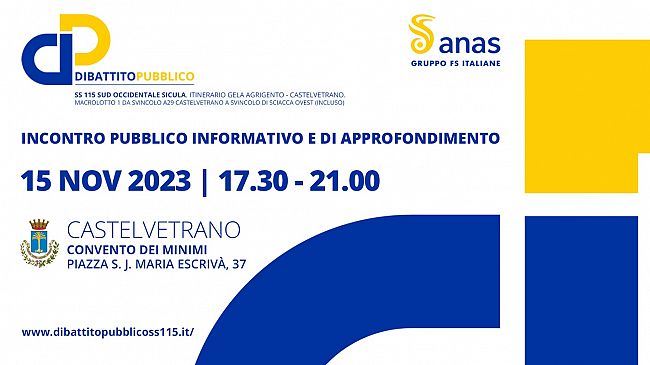 Dibattito Pubblico sull'Auostrada Castelvetrano Gela, il sindaco invita la cittadinanza