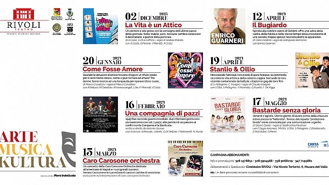 Al via la Stagione Teatrale 2023/2024 al Teatro Rivoli di Mazara