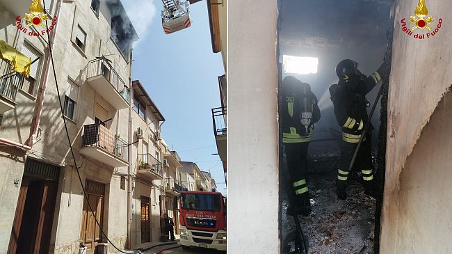 ​Disastroso incendio in una palazzina ad Alcamo, evacuate otto persone