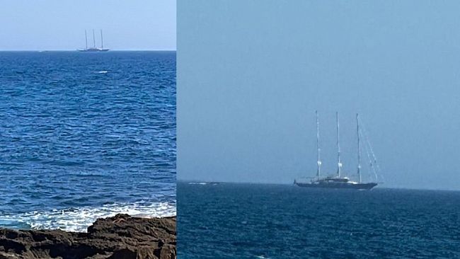 Mazara, il gigayacht a vela di Jeff Bezos al largo dell’Approdo dei Saraceni 