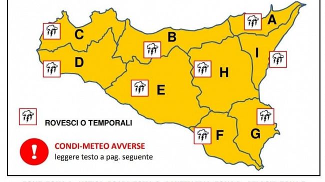 Allerta arancione in Sicilia: rischio temporali nel trapanese