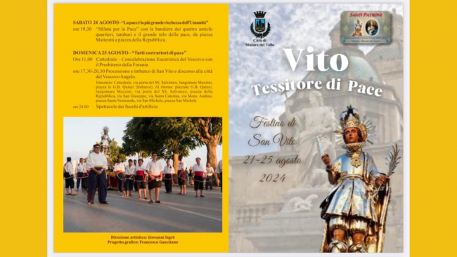 Mazara: al via oggi, 21 agosto, il Festino di San Vito 2024