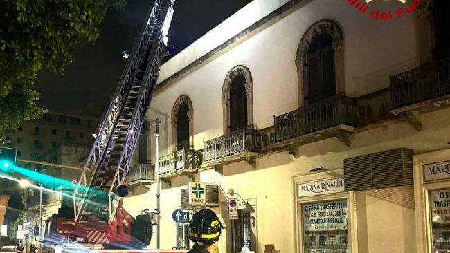 Trapani: crollo in un edificio in  via dei Mille 