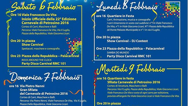 Il Carnevale di Petrosino 2016  sul portale Italialive.it