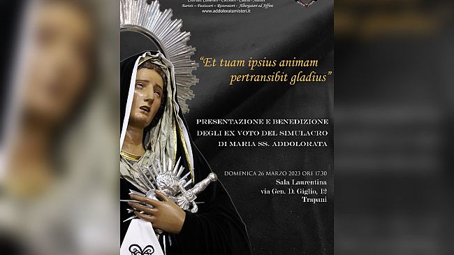 Trapani, domenica presentazione e benedizione degli ornamenti dell’Addolorata
