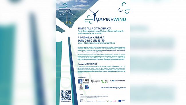 A Marsala un workshop sul progetto europeo per conoscere opportunità e criticità degli impianti eolici in Sicilia