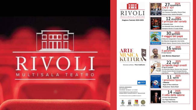Mazara, Cine-Teatro Rivoli: tutti gli spettacoli della stagione teatrale 2024-2025 