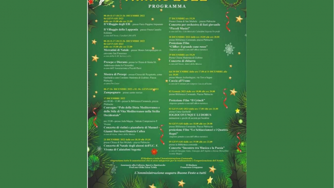 Calatafimi, al via al programma “Natale 2022”
