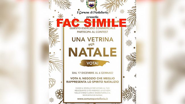 Pantelleria, contest natalizio per gli esercizi commerciali. Ecco come funziona