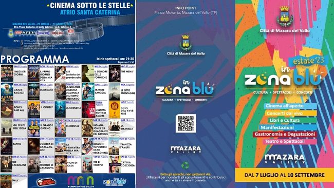 Estate Mazarese 2023, Il programma delle proiezioni di “Cinema sotto le Stelle”