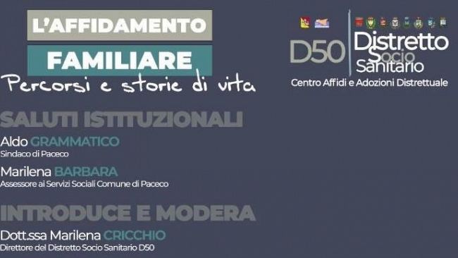 Paceco, domani in aula consiliare un incontro sul tema dell’affidamento familiare