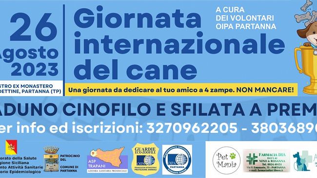 Si celebrerà anche a Partanna la Giornata internazionale del cane