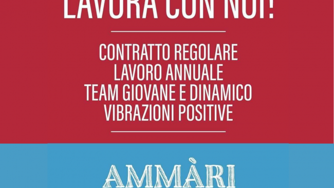 Mazara, il ristorante AMMÀRI offre posto di lavoro con contratto annuale