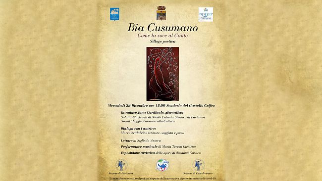 Mercoledì a Partanna la presentazione della “Silloge poetica” di Bia Cusumano