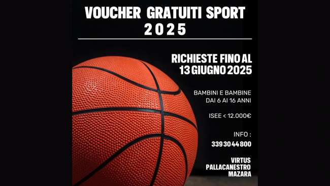 Mazara, Virtus Pallacanestro: voucher sport gratuiti 2025
