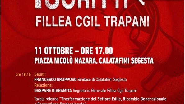 Edilizia, sabato a Calatafimi la prima festa provinciale della Fillea Cgil