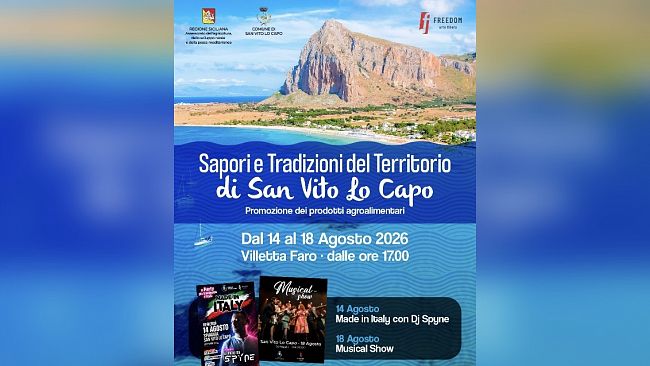 Sapori e Tradizioni del Territorio di San Vito Lo Capo: il programma dal 14 al 18 agosto