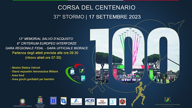“Sport e solidarietà: il 17 settembre la “Corsa del Centenario” dell’Aeronautica Militare