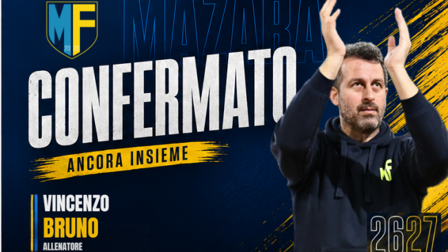 Futsal Mazara e mister Enzo Bruno ancora insieme per la stagione 2026/27