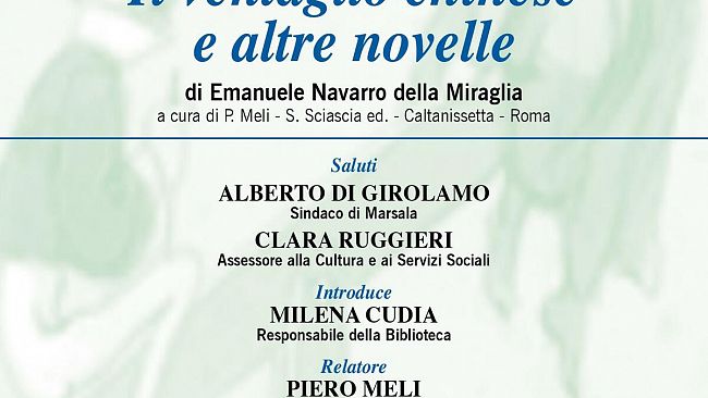 Marsala. Il ventaglio chinese ed altre novelle: in biblioteca la presentazione del libro